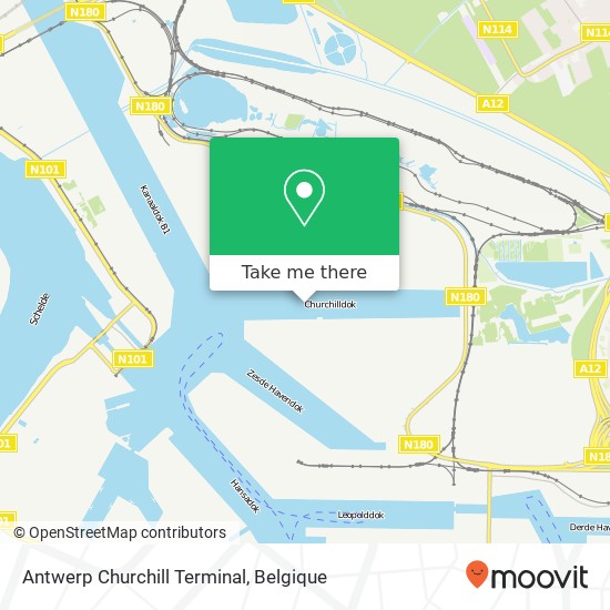 Antwerp Churchill Terminal kaart