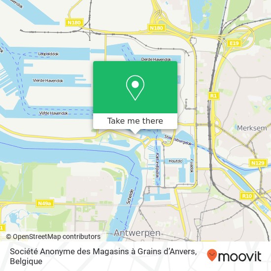 Société Anonyme des Magasins à Grains d’Anvers kaart
