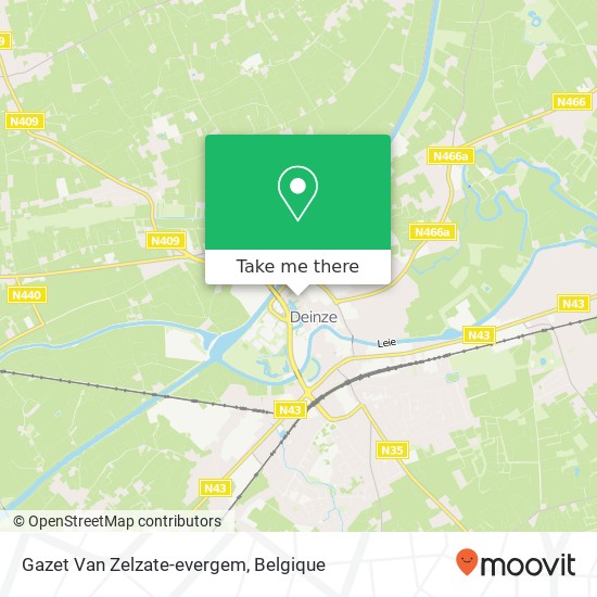 Gazet Van Zelzate-evergem kaart