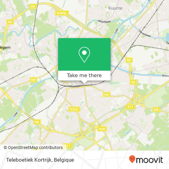 Teleboetiek Kortrijk kaart