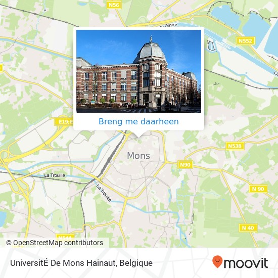 UniversitÉ De Mons Hainaut kaart