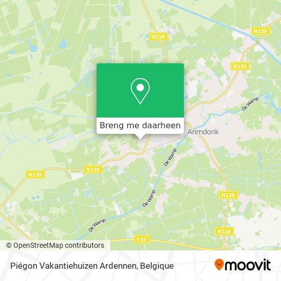 Piégon Vakantiehuizen Ardennen kaart