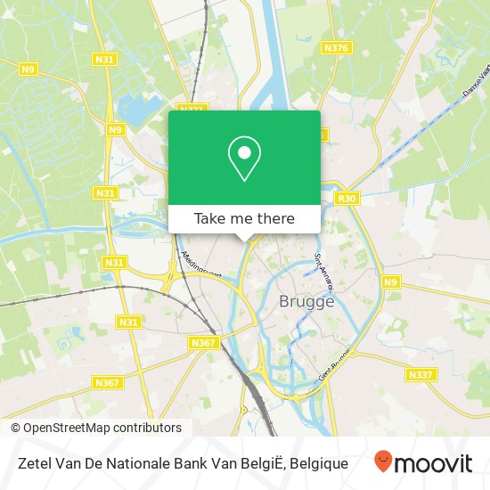 Zetel Van De Nationale Bank Van BelgiË kaart