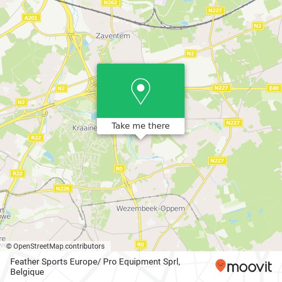 Feather Sports Europe/ Pro Equipment Sprl kaart