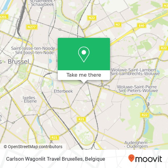 Carlson Wagonlit Travel Bruxelles kaart