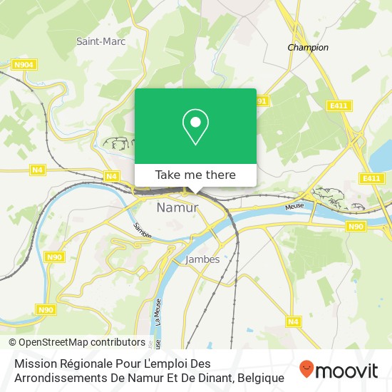 Mission Régionale Pour L'emploi Des Arrondissements De Namur Et De Dinant kaart