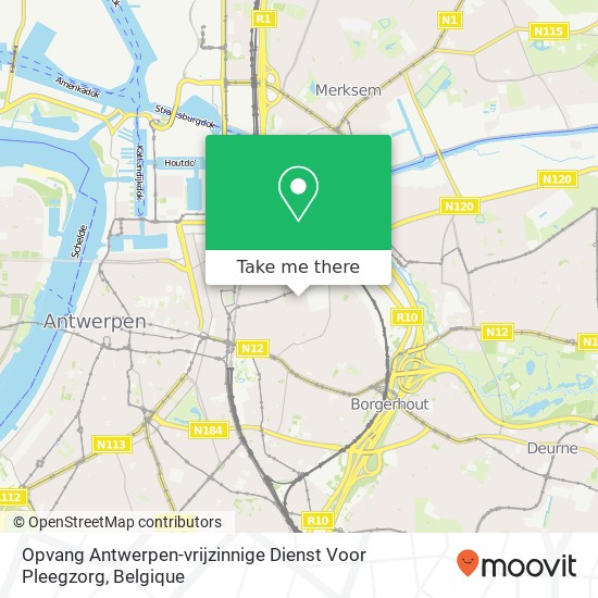 Opvang Antwerpen-vrijzinnige Dienst Voor Pleegzorg kaart