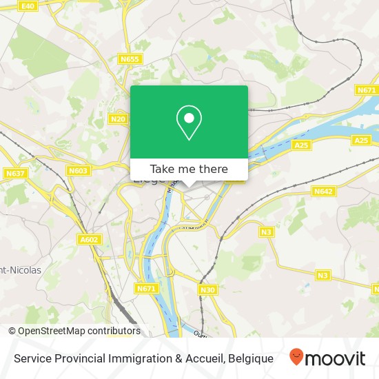 Service Provincial Immigration & Accueil kaart
