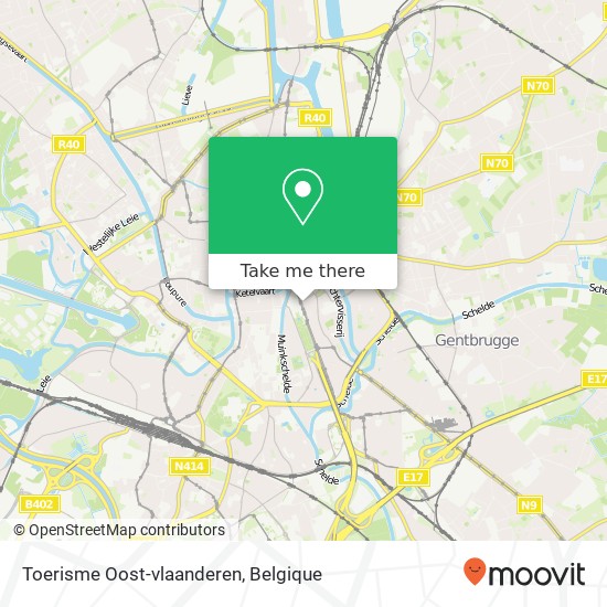 Toerisme Oost-vlaanderen kaart