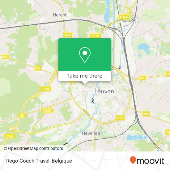 Rego Coach Travel kaart