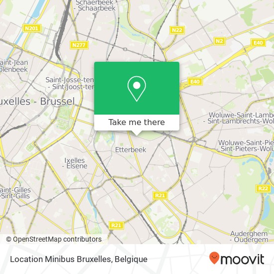 Location Minibus Bruxelles kaart