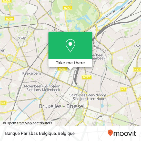 Banque Parisbas Belgique kaart
