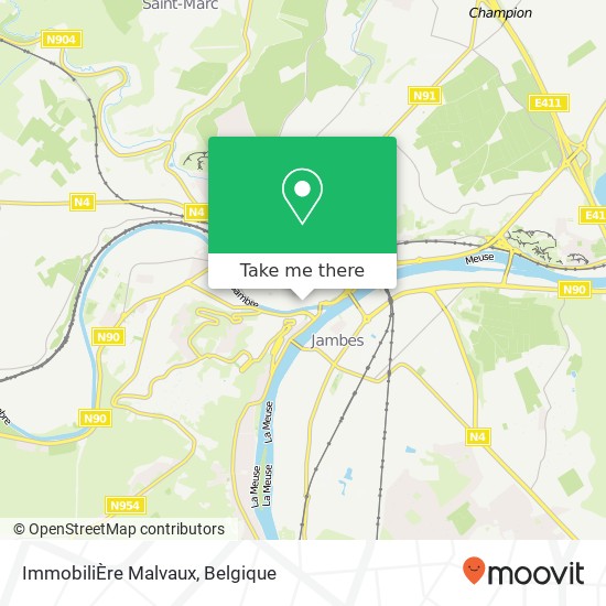 ImmobiliÈre Malvaux kaart