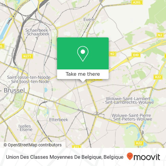 Union Des Classes Moyennes De Belgique kaart