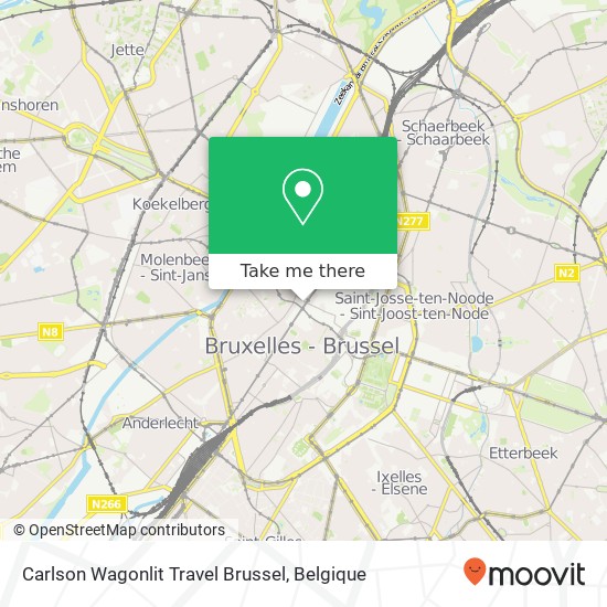 Carlson Wagonlit Travel Brussel kaart