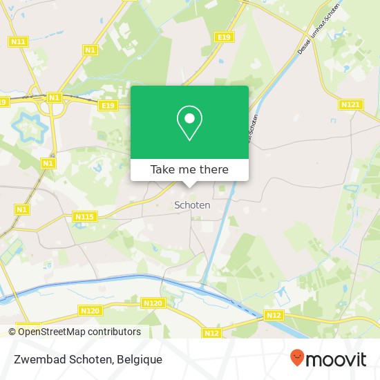 Zwembad Schoten kaart