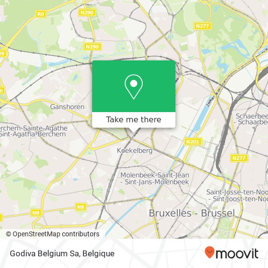 Godiva Belgium Sa kaart