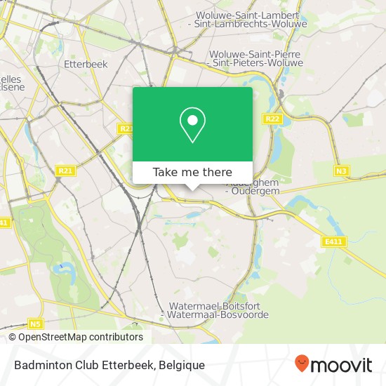 Badminton Club Etterbeek kaart