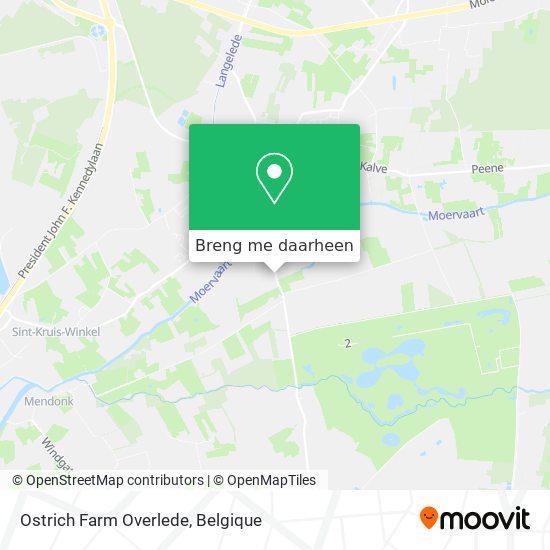 Ostrich Farm Overlede kaart