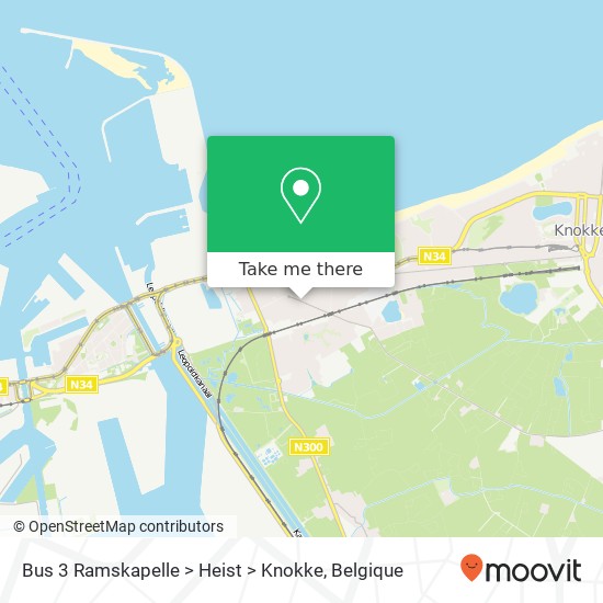 Bus 3 Ramskapelle > Heist > Knokke kaart