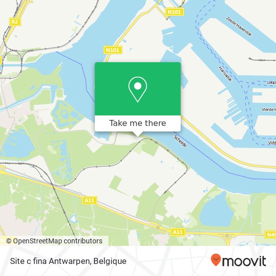 Site c fina Antwarpen kaart