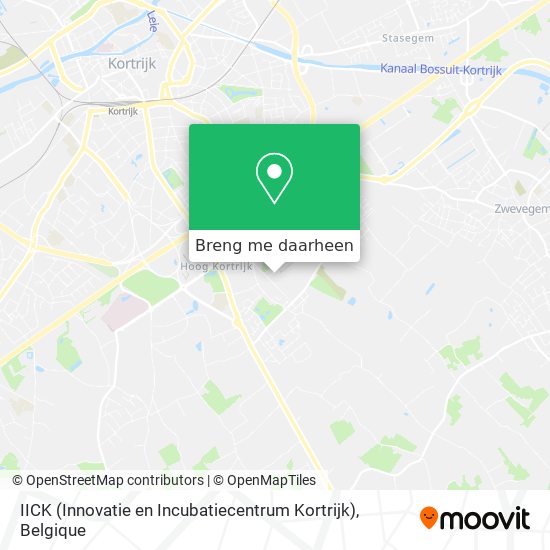 IICK (Innovatie en Incubatiecentrum Kortrijk) kaart