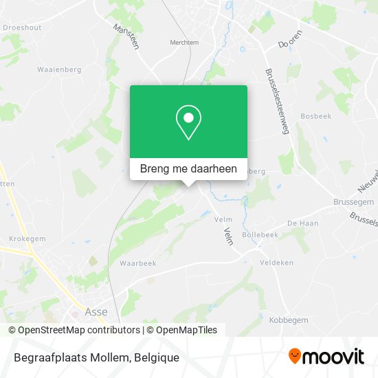 Begraafplaats Mollem kaart