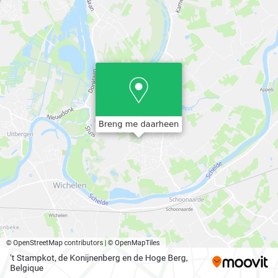't Stampkot, de Konijnenberg en de Hoge Berg kaart