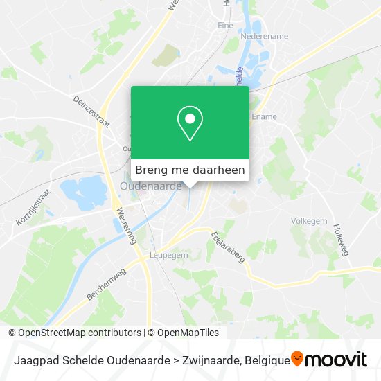 Jaagpad Schelde Oudenaarde > Zwijnaarde kaart