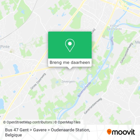 Bus 47 Gent > Gavere > Oudenaarde Station kaart