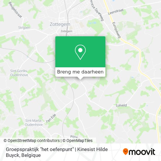 Groepspraktijk "het oefenpunt" | Kinesist Hilde Buyck kaart