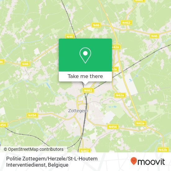 Politie Zottegem / Herzele / St-L-Houtem Interventiedienst kaart