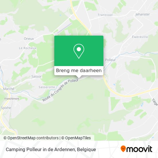 Camping Polleur in de Ardennen kaart