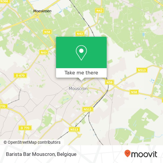 Barista Bar Mouscron kaart