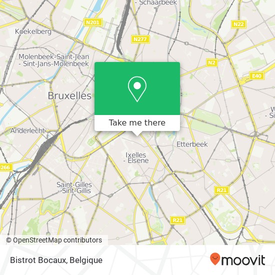 Bistrot Bocaux, Rue de Dublin 36 1050 Ixelles kaart