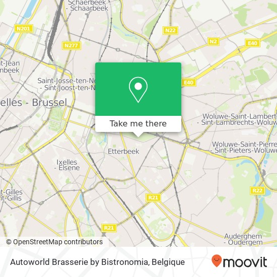 Autoworld Brasserie by Bistronomia, Jubelpark 1000 Brussel kaart