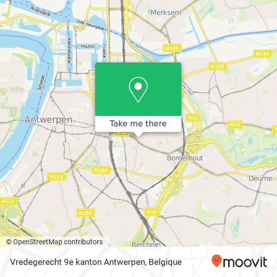 Vredegerecht 9e kanton Antwerpen kaart
