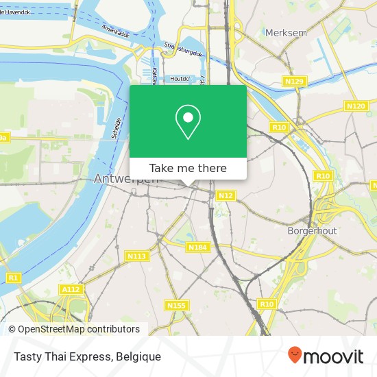 Tasty Thai Express, Kipdorpbrug 2 2000 Antwerpen kaart