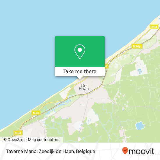 Taverne Mano, Zeedijk de Haan, Zeedijk-de Haan 8420 De Haan kaart
