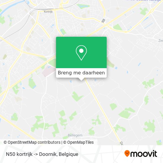 N50 kortrijk -> Doornik kaart