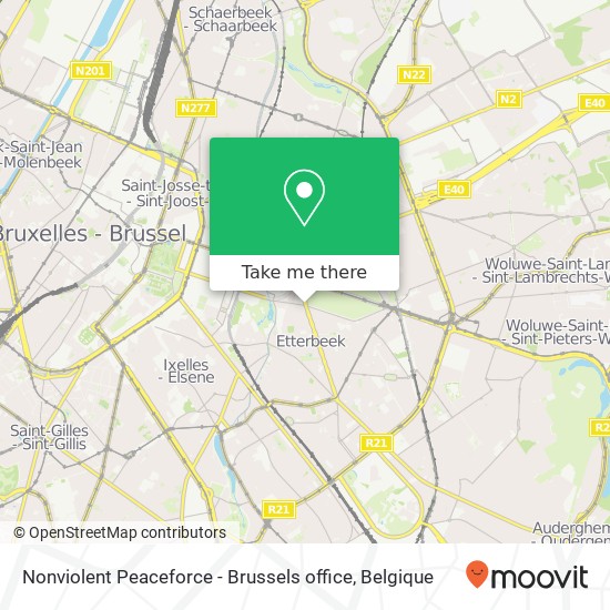 Nonviolent Peaceforce - Brussels office kaart