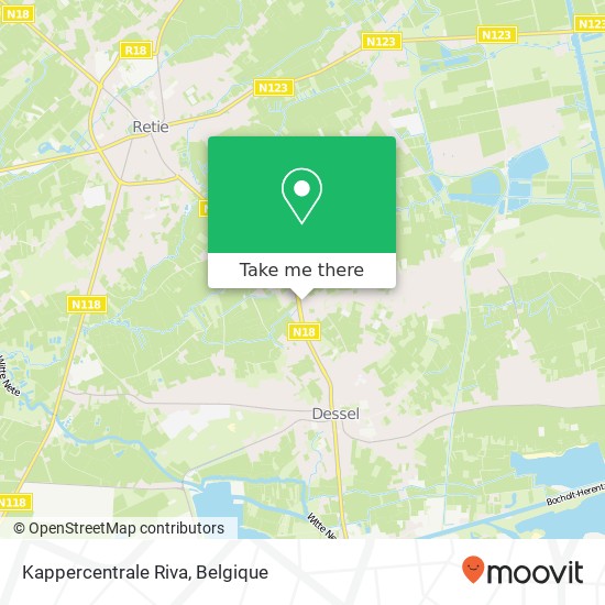 Kappercentrale Riva kaart