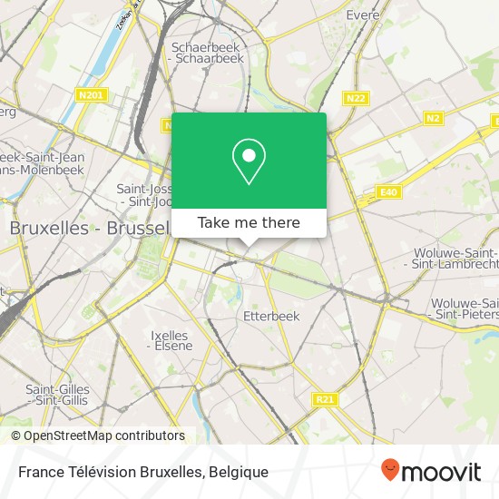France Télévision Bruxelles kaart