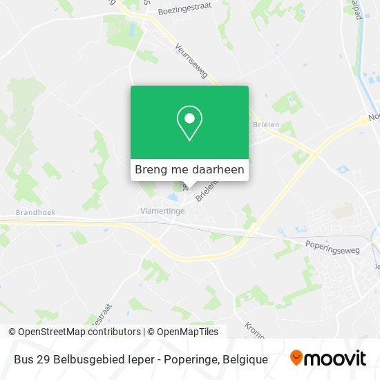 Bus 29 Belbusgebied Ieper - Poperinge kaart