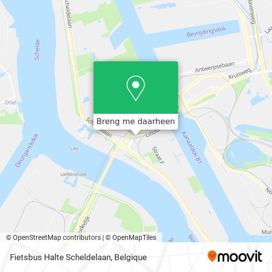Fietsbus Halte Scheldelaan kaart