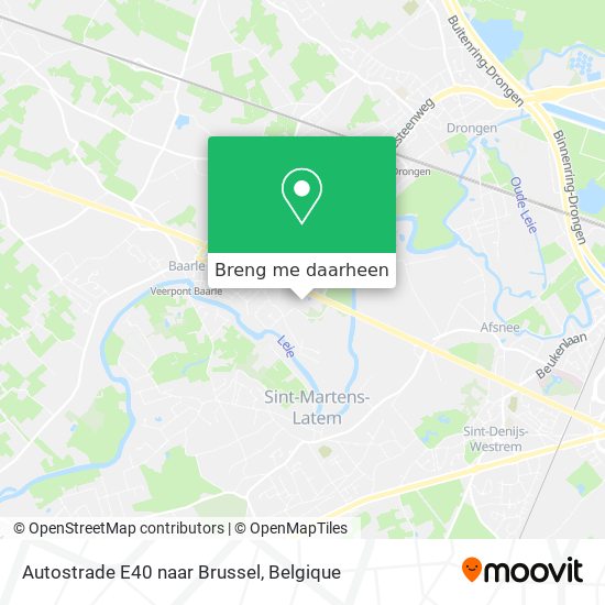 Autostrade E40 naar Brussel kaart