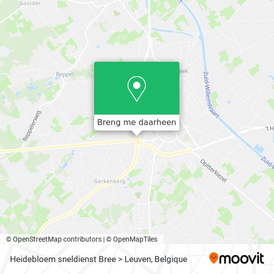 Heidebloem sneldienst Bree > Leuven kaart