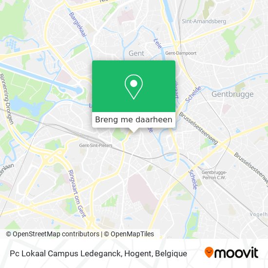 Pc Lokaal Campus Ledeganck, Hogent kaart