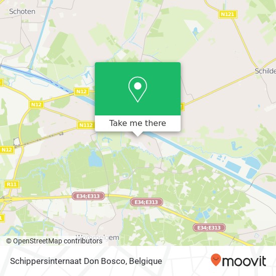 Schippersinternaat Don Bosco kaart