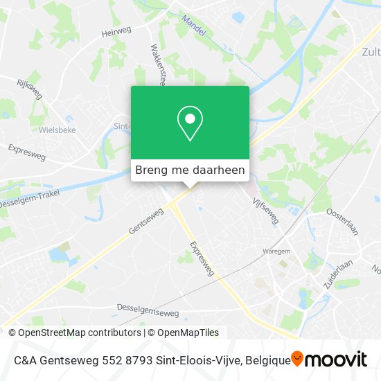 C&A Gentseweg 552 8793 Sint-Eloois-Vijve kaart